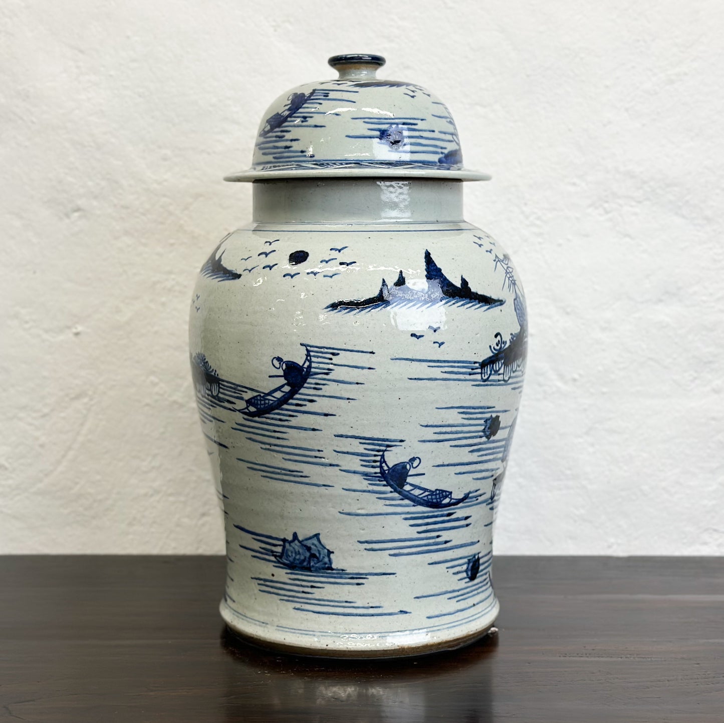 Chinese-Blue-and-White-Porcelain-Temple-Jar-Village-Vista