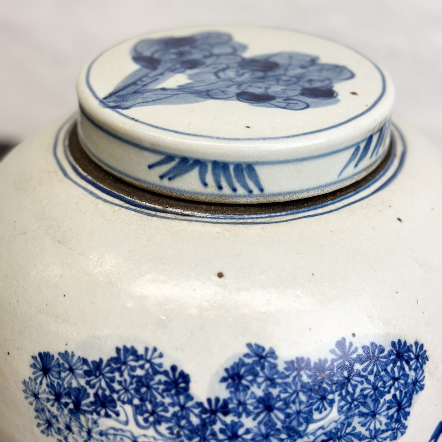 -Chinese-Blue-and-White-Porcelain-Ginger-Jar-Blossoms-and-Bamboo