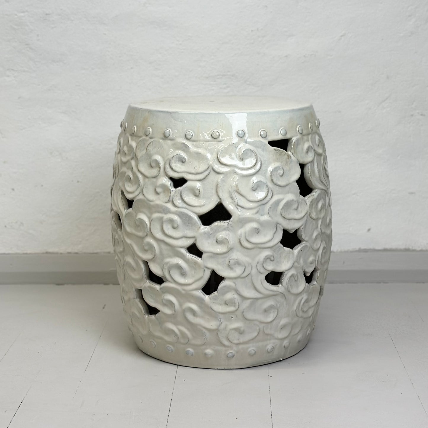 Cloud Porcelain Drum Stool