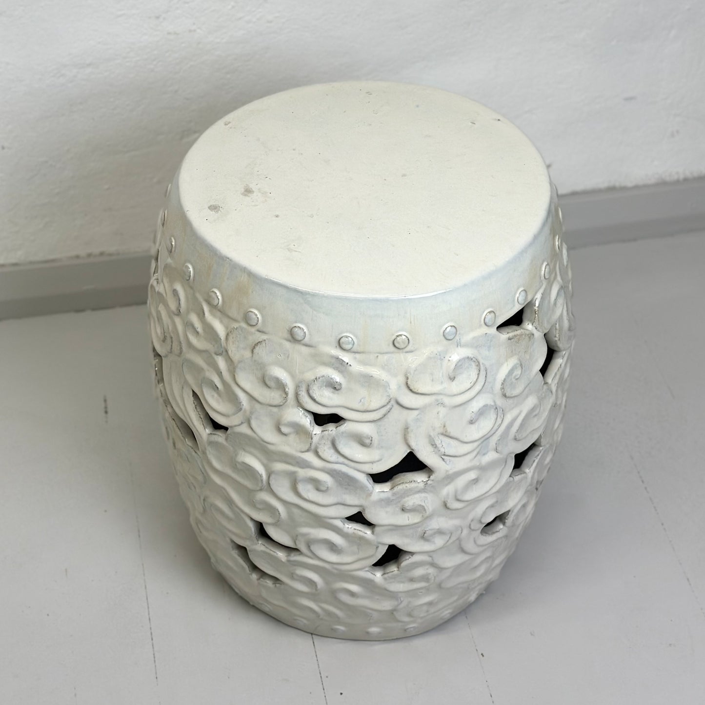 Cloud Porcelain Drum Stool