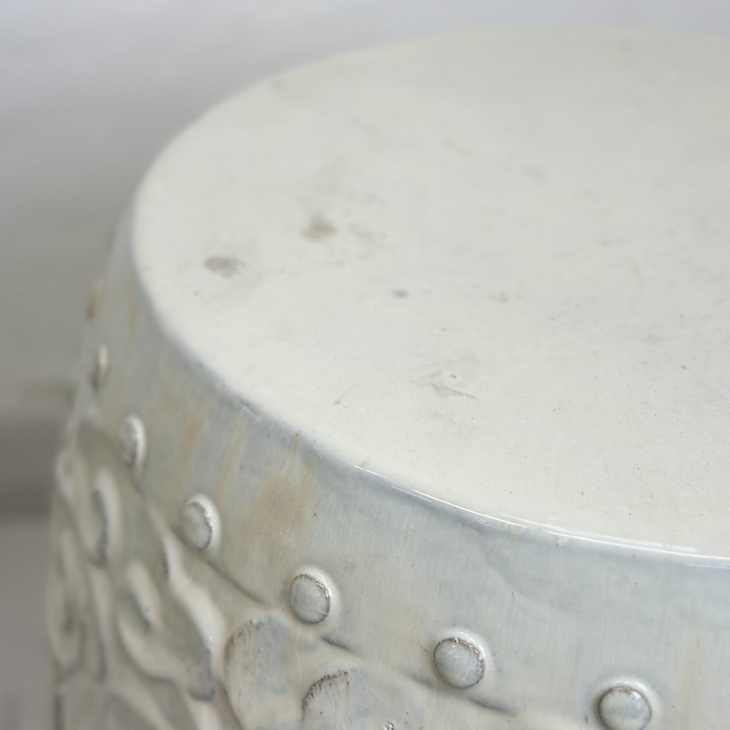 Cloud Porcelain Drum Stool