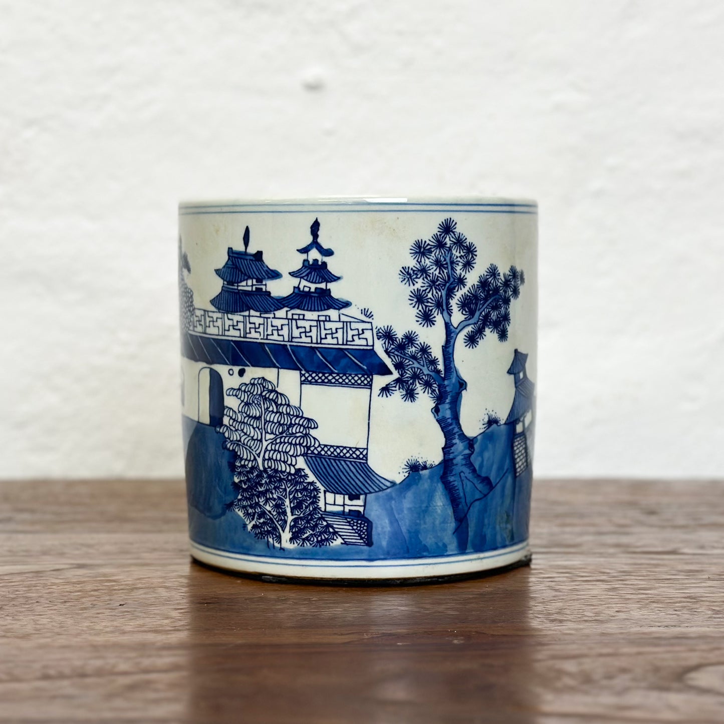 Village Scene Porcelain Paintbrush Holder I