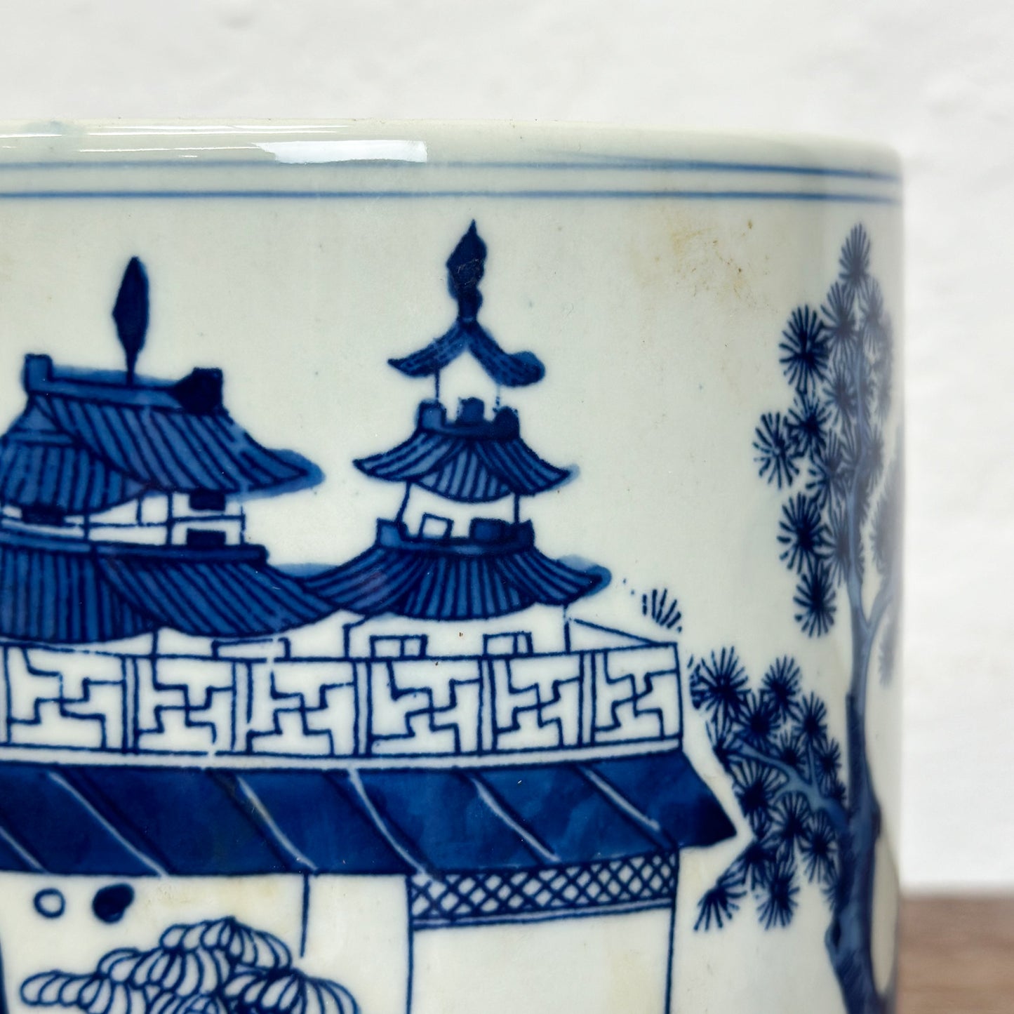 Village Scene Porcelain Paintbrush Holder I