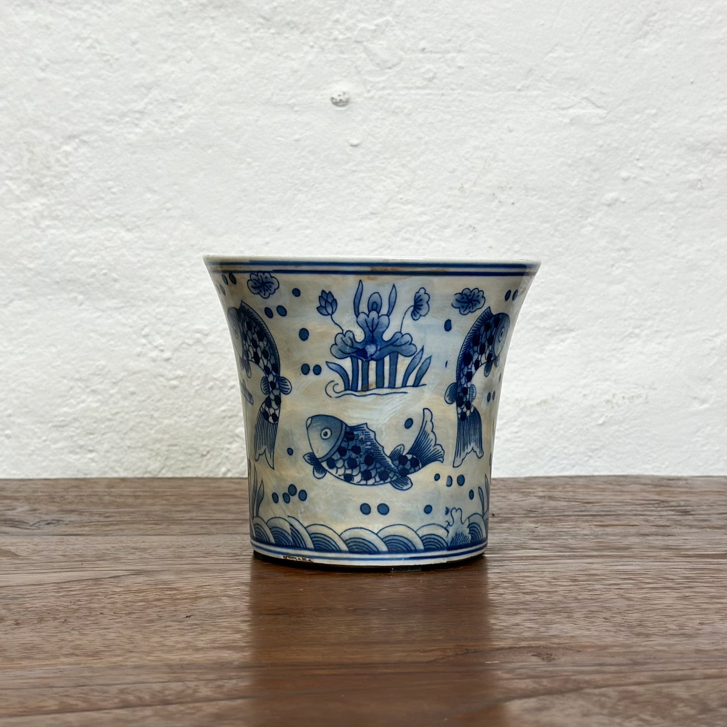 Fish Flared Porcelain Planter