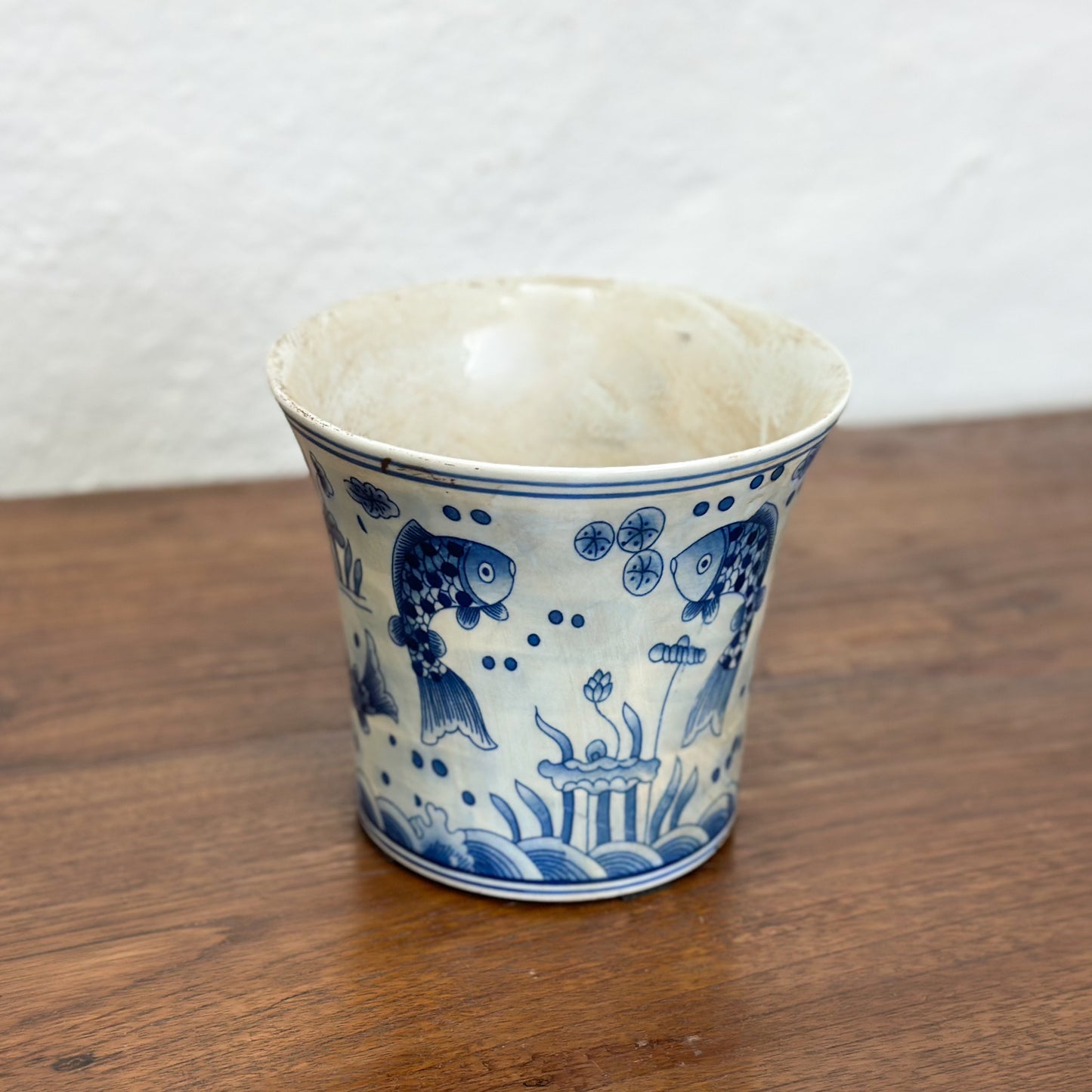 Fish Flared Porcelain Planter