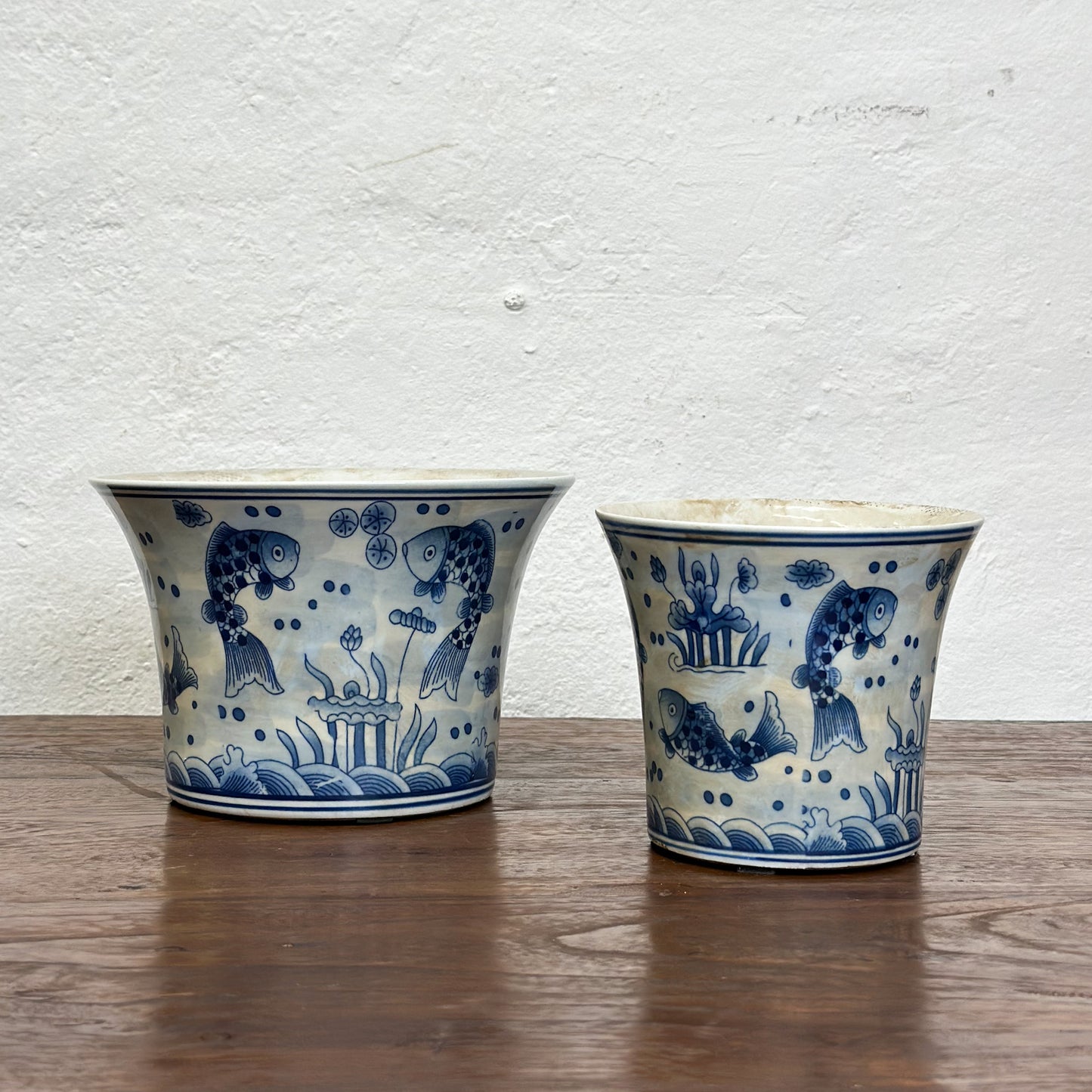 Fish Flared Porcelain Planter