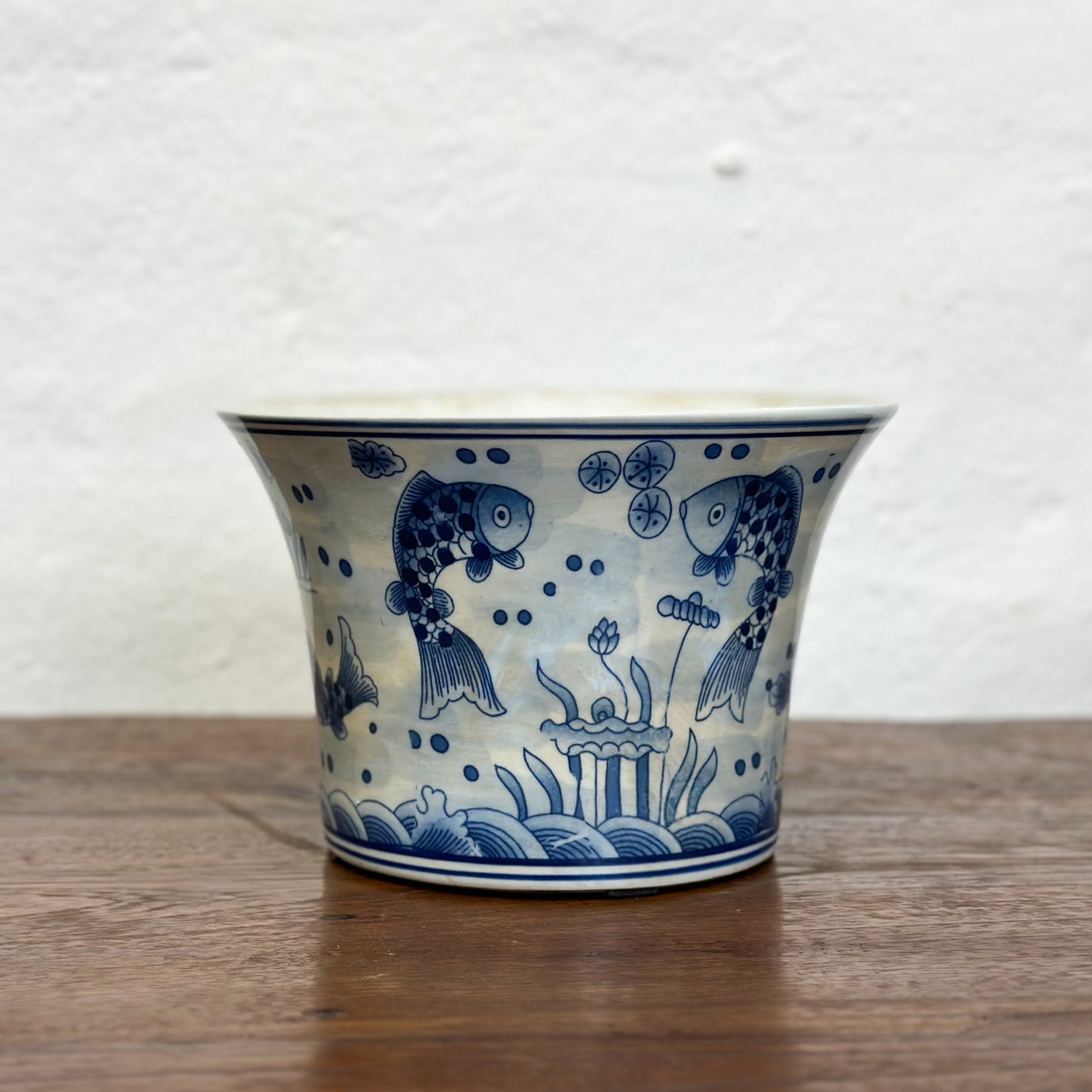 Fish Flared Porcelain Planter