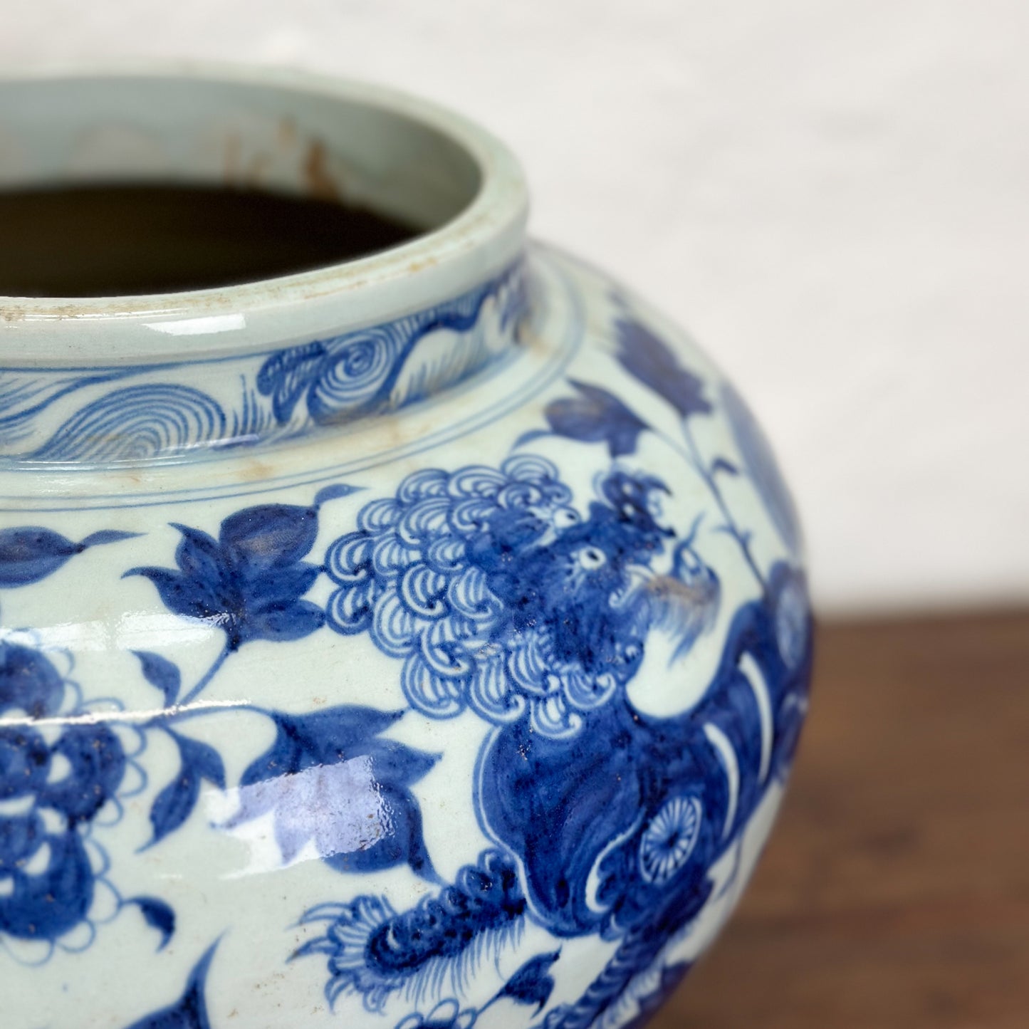 Foo Dog & Flower Yuan Style Vase