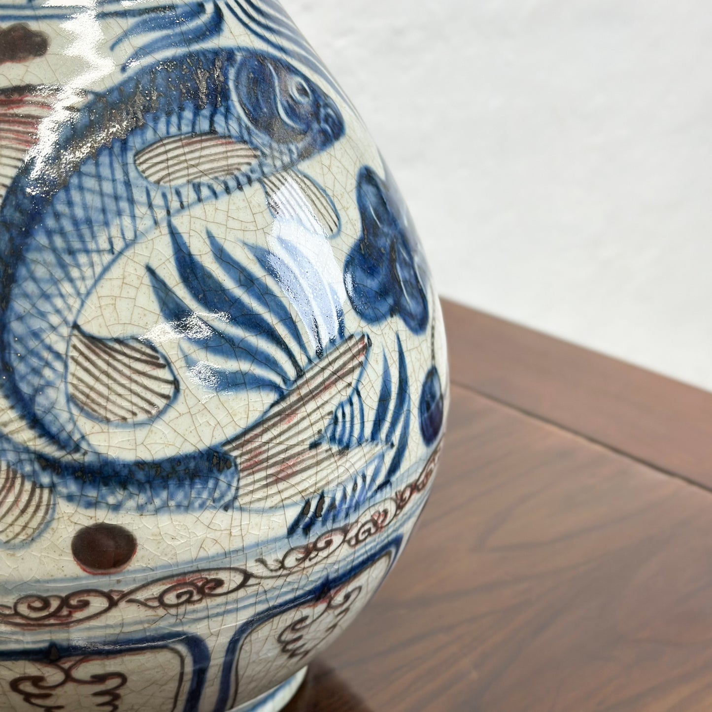 Fish Pond Globular Porcelain Vase