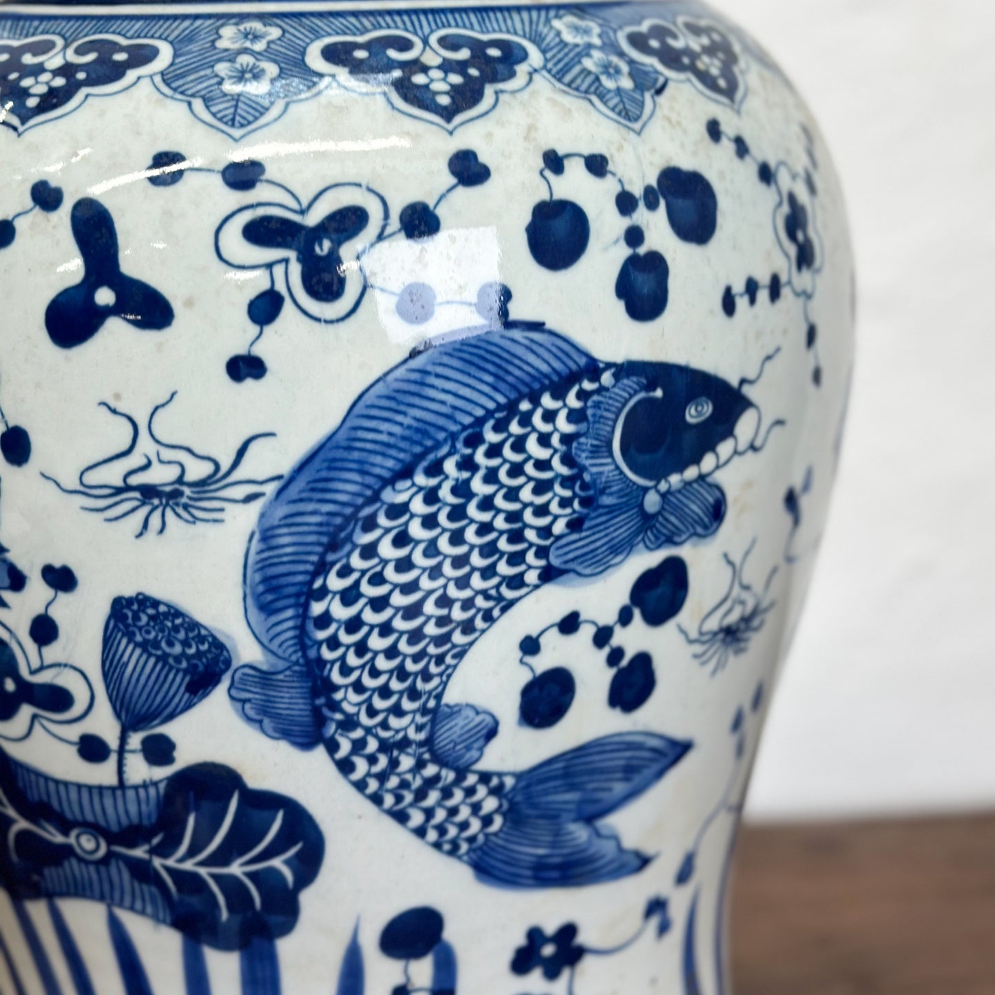 Fish Porcelain Temple Jar