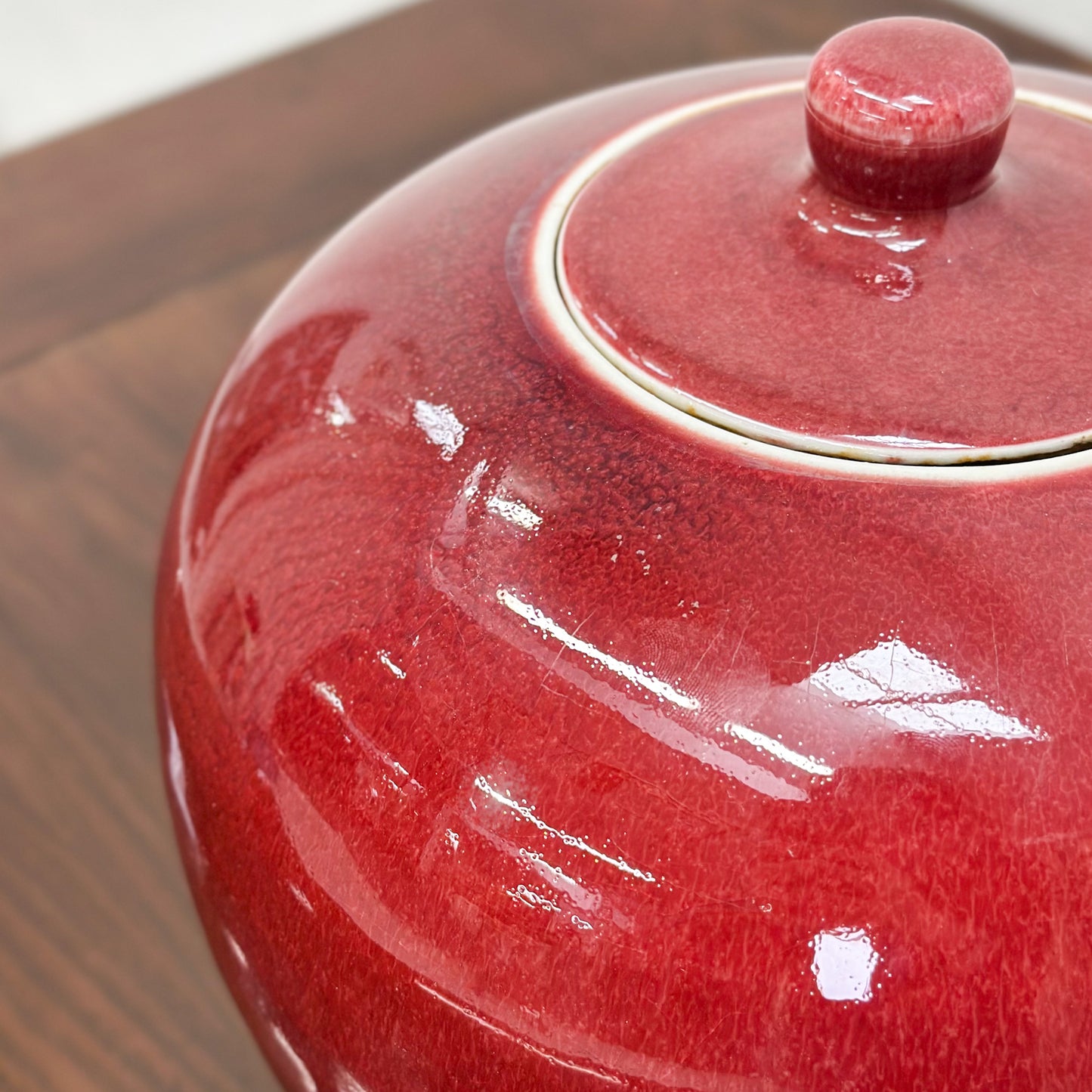 Burgundy Porcelain Jar