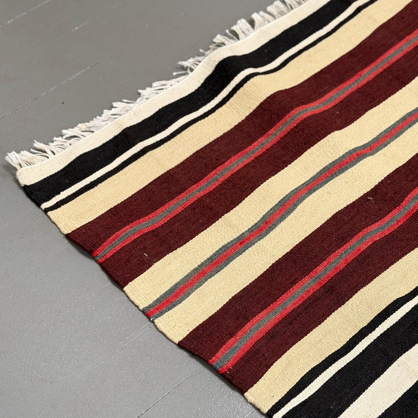 Alara Striped Vintage Turkish Rug