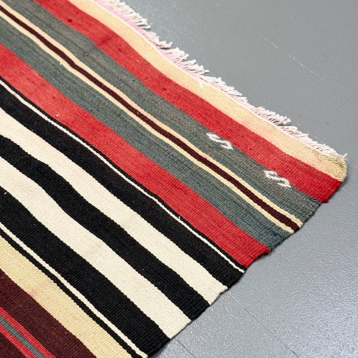 Alara Striped Vintage Turkish Rug