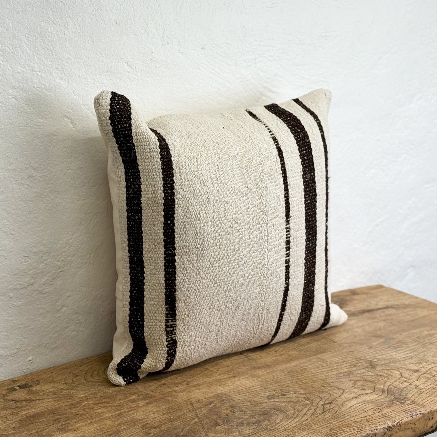 Striped Old Kilim Rug Cushion I