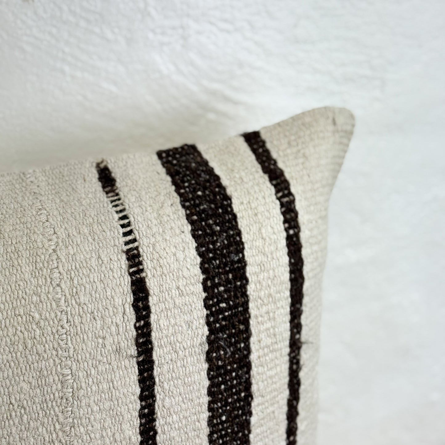 Striped Old Kilim Rug Cushion I