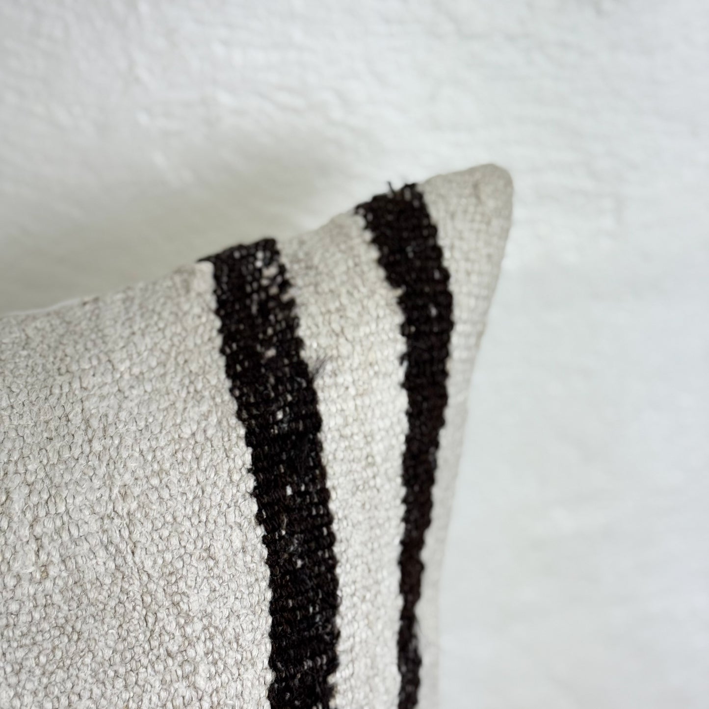 Striped Old Kilim Rug Cushion II