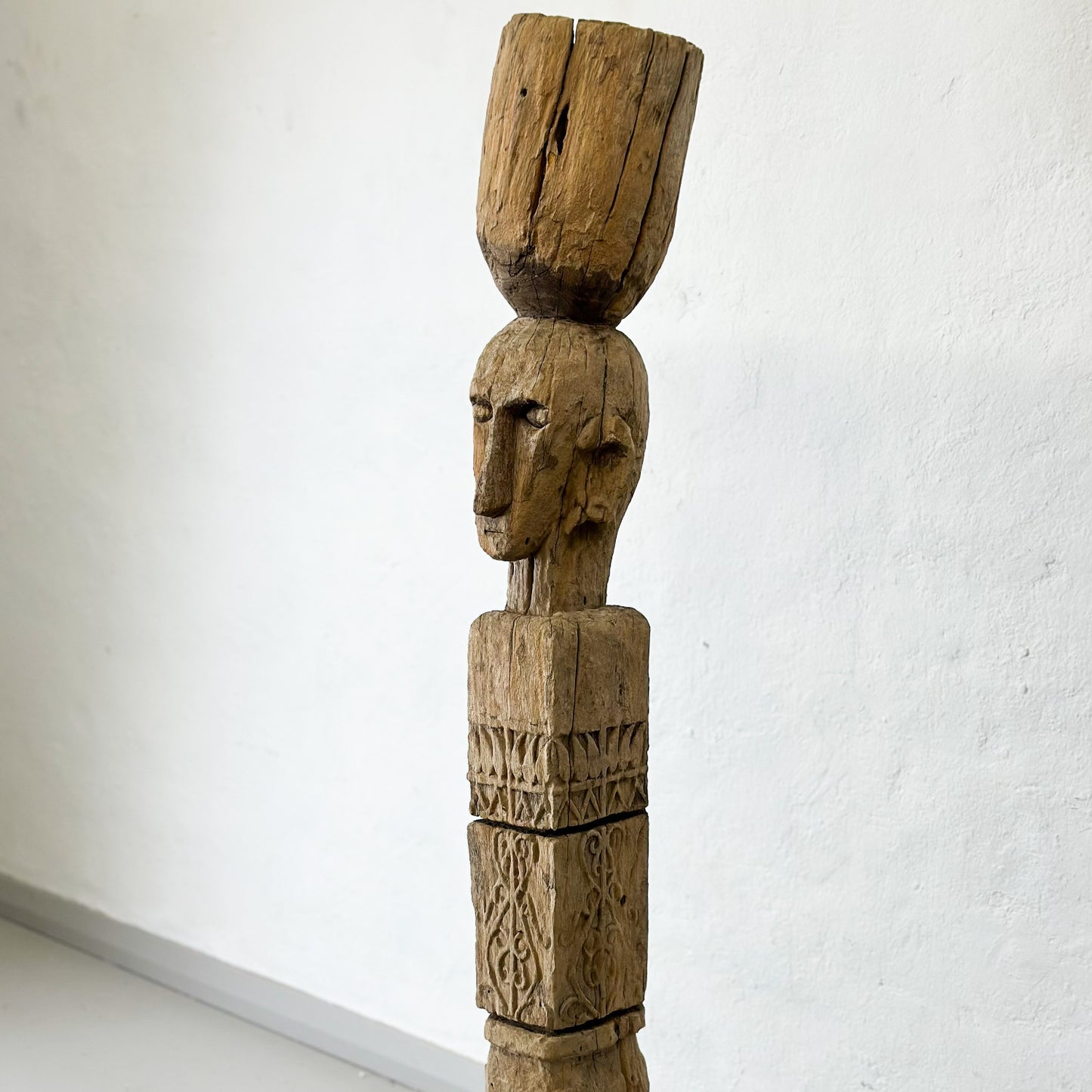 Carved Teak Timor Totem Pole